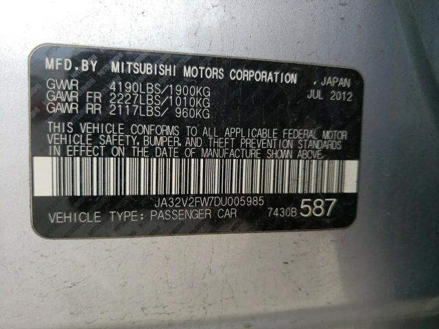 Photo 12 VIN: JA32V2FW7DU005985 - MITSUBISHI LANCER SE 