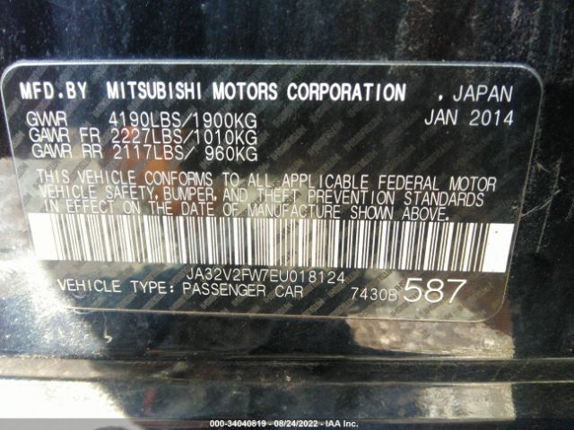 Photo 8 VIN: JA32V2FW7EU018124 - MITSUBISHI LANCER 