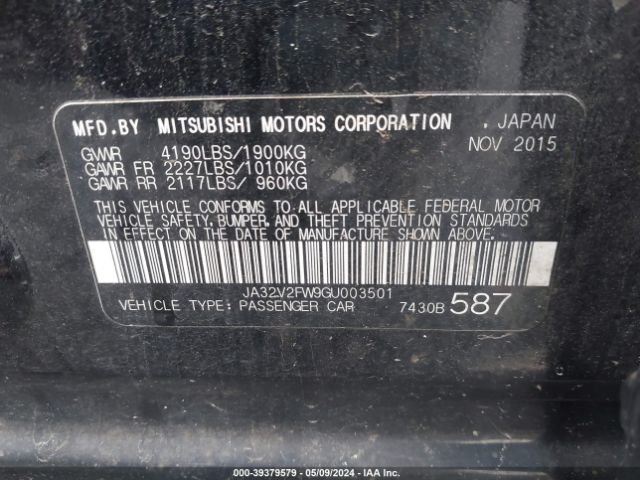 Photo 8 VIN: JA32V2FW9GU003501 - MITSUBISHI LANCER 