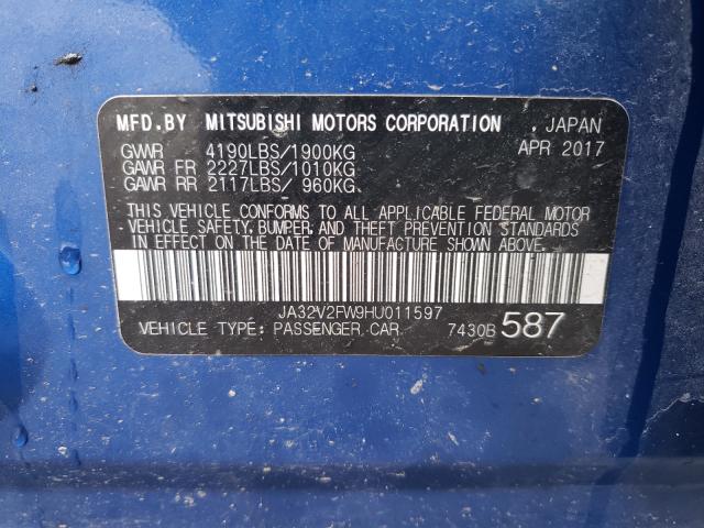 Photo 9 VIN: JA32V2FW9HU011597 - MITSUBISHI LANCER ES 