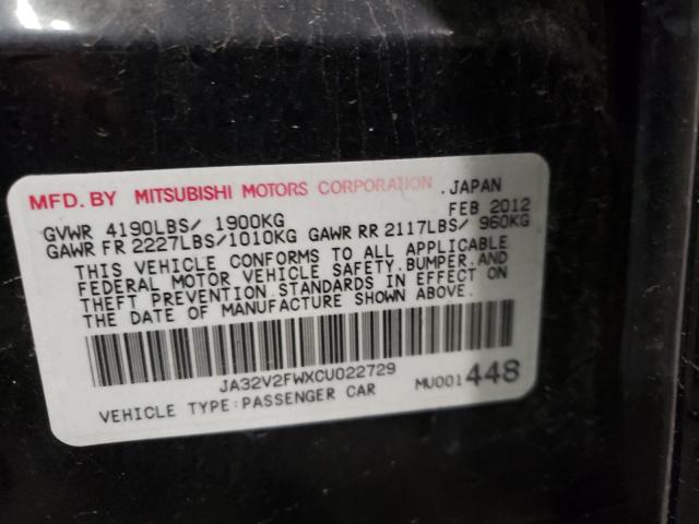 Photo 9 VIN: JA32V2FWXCU022729 - MITSUBISHI LANCER SE 