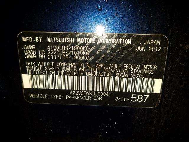 Photo 9 VIN: JA32V2FWXDU000411 - MITSUBISHI LANCER SE 