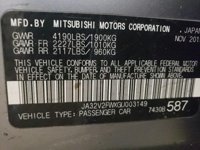 Photo 9 VIN: JA32V2FWXGU003149 - MITSUBISHI LANCER 