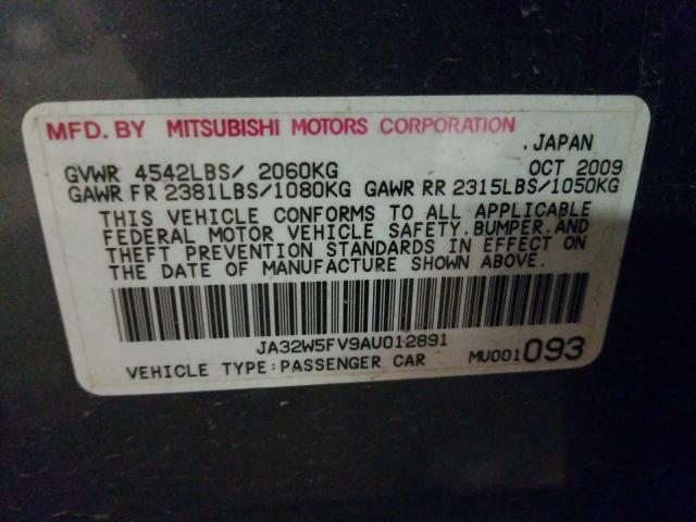 Photo 9 VIN: JA32W5FV9AU012891 - MITSUBISHI LANCER 