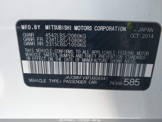 Photo 8 VIN: JA32W5FVXFU008341 - MITSUBISHI EVO 