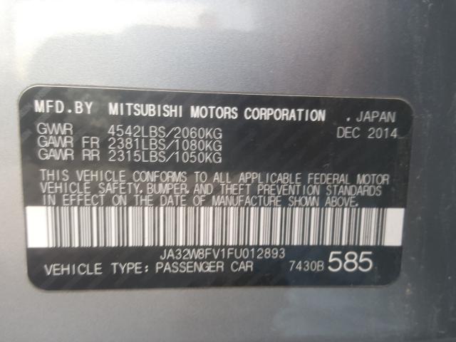 Photo 9 VIN: JA32W8FV1FU012893 - MITSUBISHI LANCER EVO 