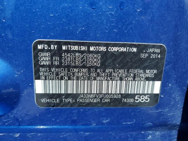 Photo 12 VIN: JA32W8FV3FU005928 - MITSUBISHI LANCER EVO 