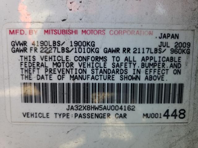 Photo 9 VIN: JA32X8HW5AU004162 - MITSUBISHI LANCER 