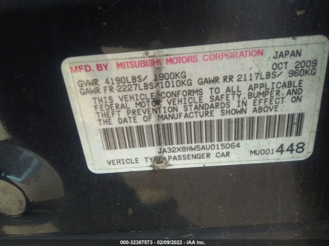 Photo 8 VIN: JA32X8HW5AU015064 - MITSUBISHI LANCER 