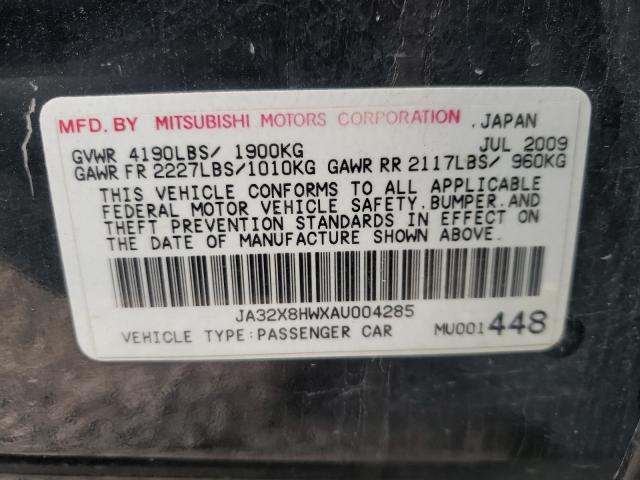 Photo 9 VIN: JA32X8HWXAU004285 - MITSUBISHI LANCER GTS 