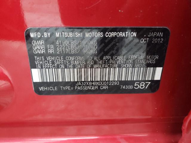 Photo 9 VIN: JA32X8HWXDU012293 - MITSUBISHI LANCER GT 