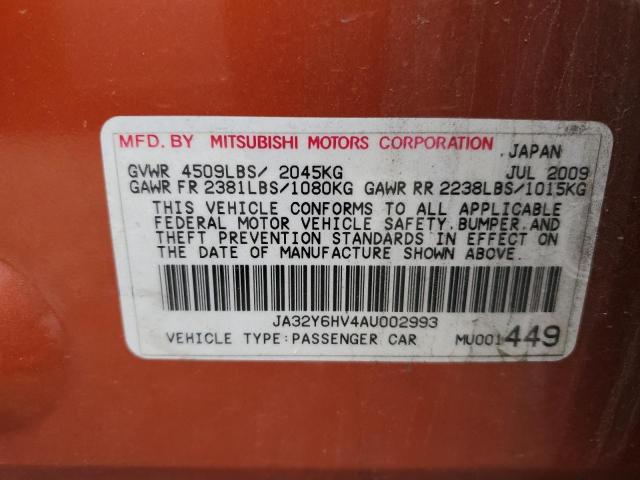 Photo 11 VIN: JA32Y6HV4AU002993 - MITSUBISHI LANCER 