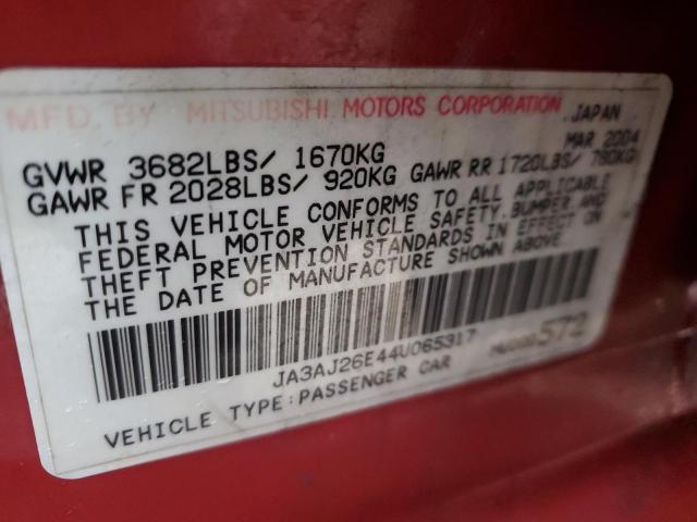 Photo 11 VIN: JA3AJ26E44U065317 - MITSUBISHI LANCER 