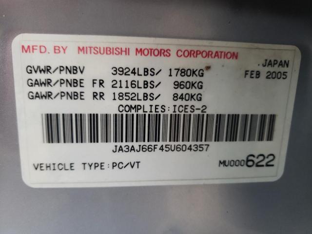 Photo 11 VIN: JA3AJ66F45U604357 - MITSUBISHI LANCER 