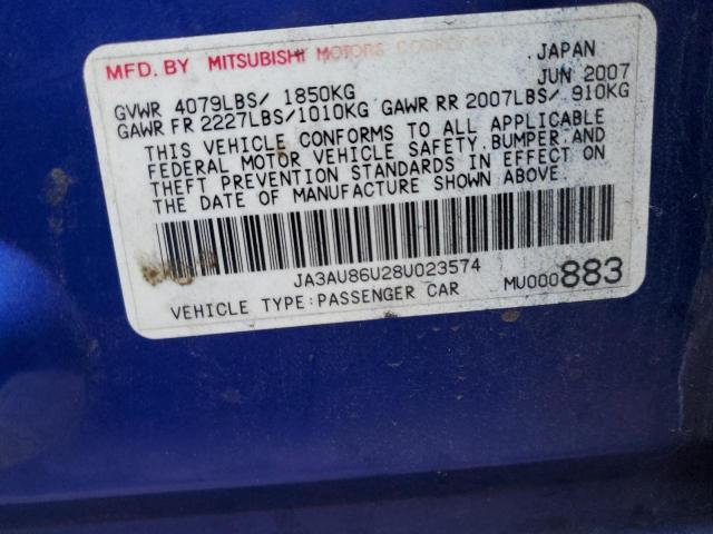 Photo 11 VIN: JA3AU86U28U023574 - MITSUBISHI LANCER 