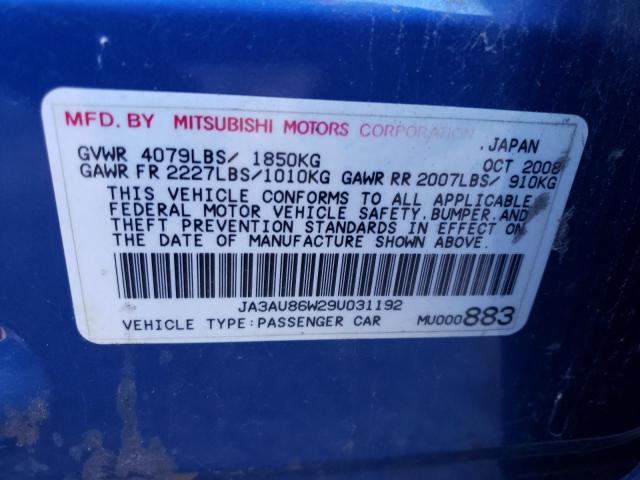 Photo 11 VIN: JA3AU86W29U031192 - MITSUBISHI LANCER 