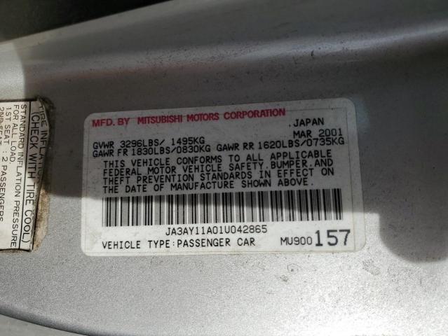 Photo 11 VIN: JA3AY11A01U042865 - MITSUBISHI MIRAGE 