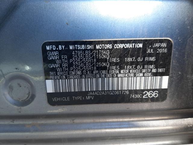 Photo 9 VIN: JA4AD2A31GZ061726 - MITSUBISHI OUTLANDER 