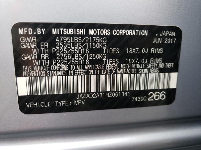 Photo 9 VIN: JA4AD2A31HZ061341 - MITSUBISHI OUTLANDER 