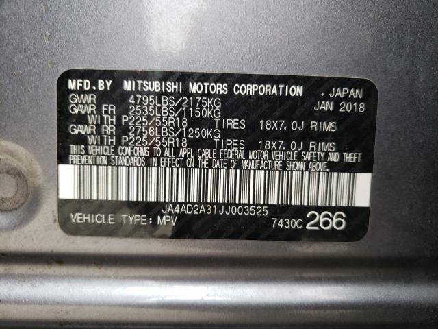 Photo 9 VIN: JA4AD2A31JJ003525 - MITSUBISHI OUTLANDER 