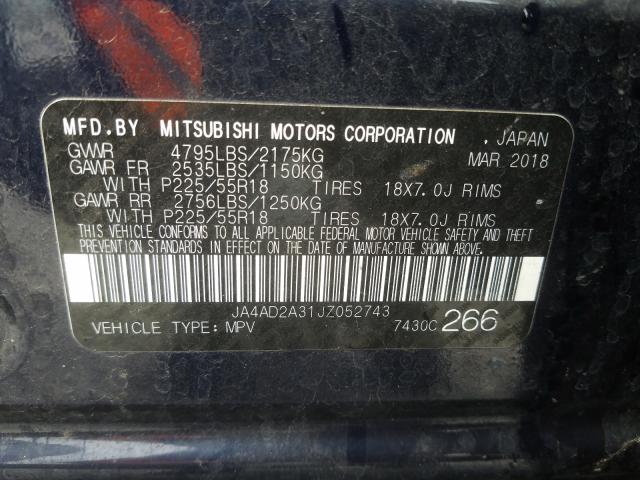 Photo 9 VIN: JA4AD2A31JZ052743 - MITSUBISHI OUTLANDER 