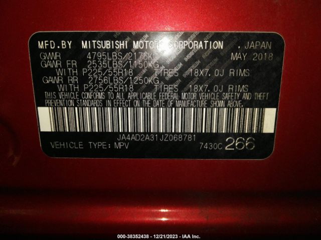 Photo 8 VIN: JA4AD2A31JZ068781 - MITSUBISHI OUTLANDER 