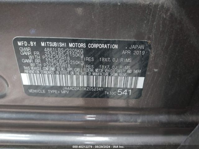 Photo 8 VIN: JA4AD2A31KZ052341 - MITSUBISHI OUTLANDER 