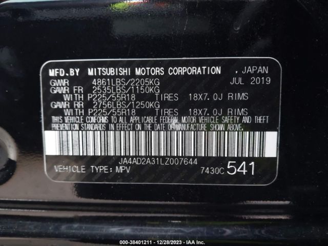 Photo 8 VIN: JA4AD2A31LZ007644 - MITSUBISHI OUTLANDER 