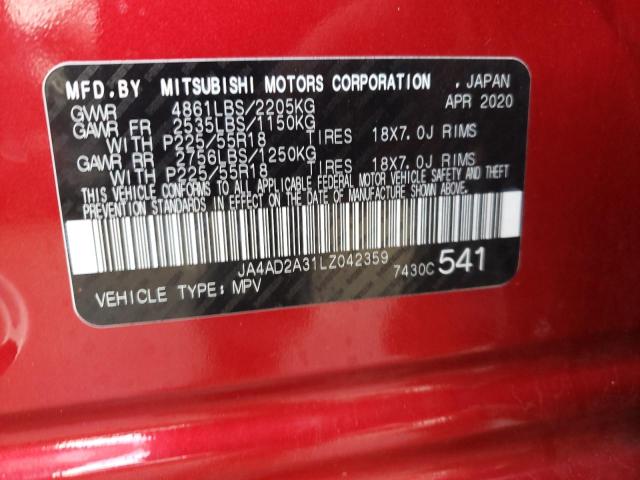 Photo 11 VIN: JA4AD2A31LZ042359 - MITSUBISHI OUTLANDER 