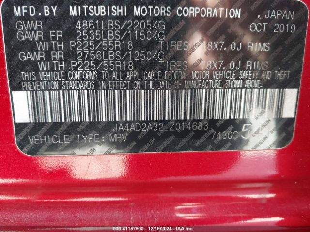 Photo 8 VIN: JA4AD2A32LZ014683 - MITSUBISHI OUTLANDER 