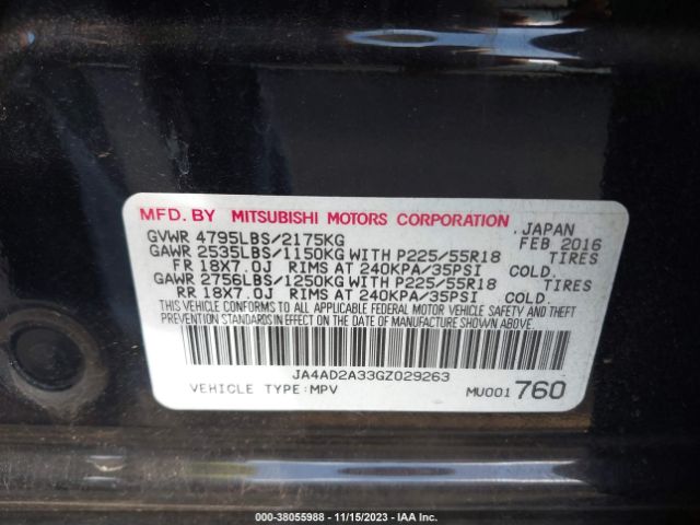 Photo 8 VIN: JA4AD2A33GZ029263 - MITSUBISHI OUTLANDER 