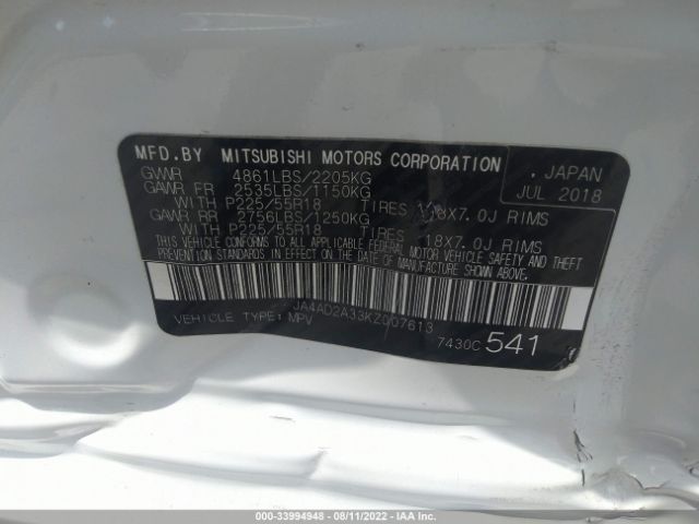 Photo 8 VIN: JA4AD2A33KZ007613 - MITSUBISHI OUTLANDER 