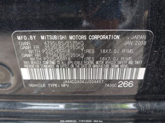 Photo 8 VIN: JA4AD2A34JJ004457 - MITSUBISHI OUTLANDER 