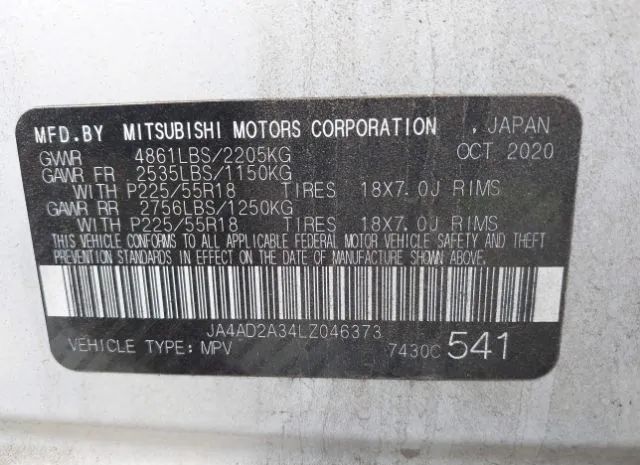 Photo 8 VIN: JA4AD2A34LZ046373 - MITSUBISHI OUTLANDER 