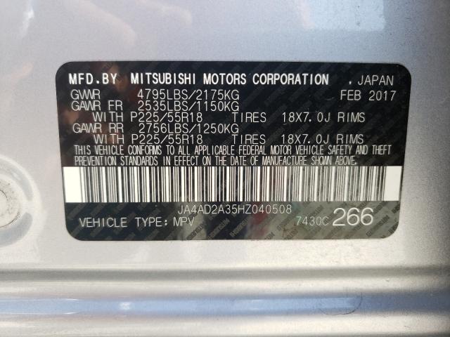 Photo 9 VIN: JA4AD2A35HZ040508 - MITSUBISHI OUTLANDER 