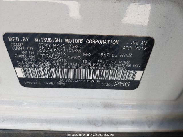 Photo 8 VIN: JA4AD2A35HZ052609 - MITSUBISHI OUTLANDER 