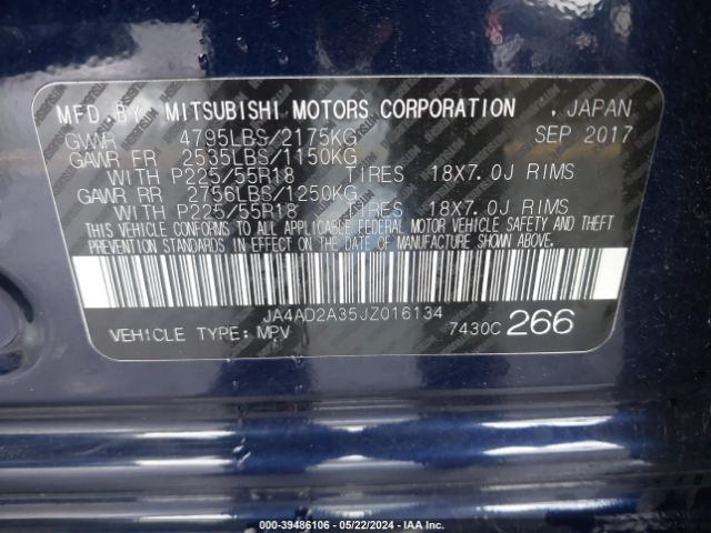 Photo 8 VIN: JA4AD2A35JZ016134 - MITSUBISHI OUTLANDER 