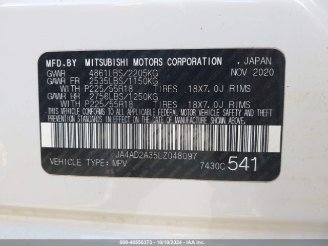 Photo 8 VIN: JA4AD2A35LZ048097 - MITSUBISHI OUTLANDER 