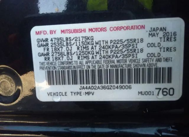 Photo 8 VIN: JA4AD2A36GZ049006 - MITSUBISHI OUTLANDER 