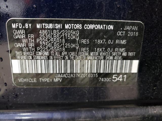 Photo 12 VIN: JA4AD2A37KZ016315 - MITSUBISHI OUTLANDER 