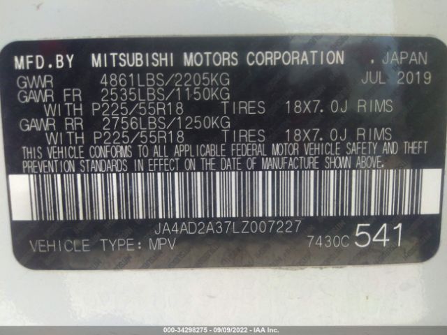 Photo 8 VIN: JA4AD2A37LZ007227 - MITSUBISHI OUTLANDER 