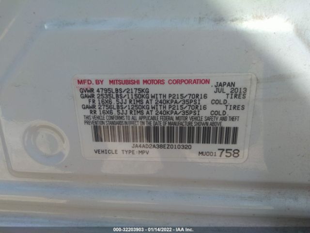 Photo 8 VIN: JA4AD2A38EZ010320 - MITSUBISHI OUTLANDER 