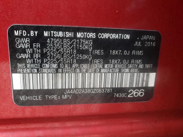 Photo 9 VIN: JA4AD2A38GZ063781 - MITSUBISHI OUTLANDER 