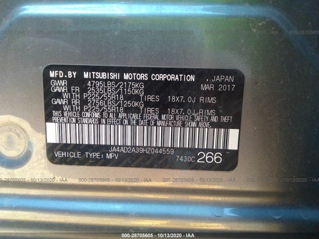 Photo 8 VIN: JA4AD2A39HZ044559 - MITSUBISHI OUTLANDER 