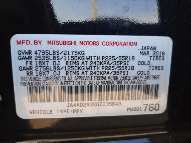 Photo 9 VIN: JA4AD2A3XGZ035643 - MITSUBISHI OUTLANDER 