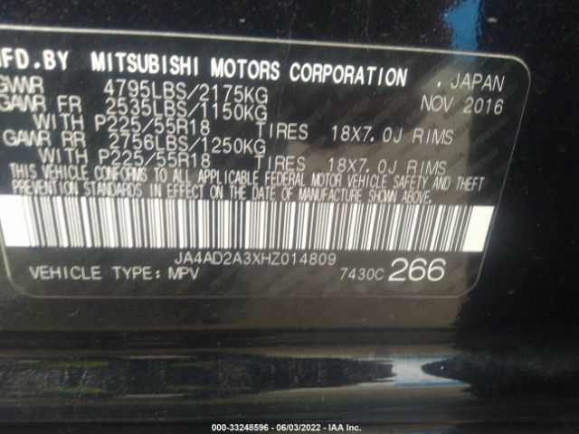 Photo 8 VIN: JA4AD2A3XHZ014809 - MITSUBISHI OUTLANDER 