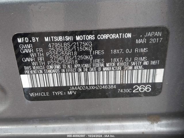 Photo 8 VIN: JA4AD2A3XHZ046384 - MITSUBISHI OUTLANDER 