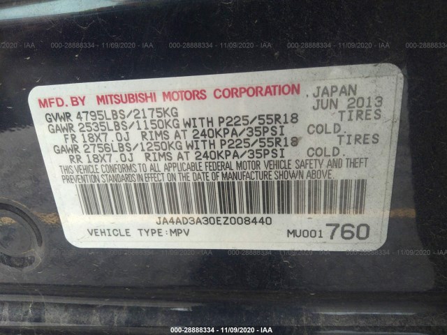 Photo 8 VIN: JA4AD3A30EZ008440 - MITSUBISHI OUTLANDER 