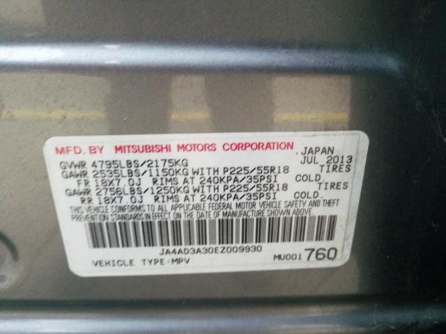 Photo 9 VIN: JA4AD3A30EZ009930 - MITSUBISHI OUTLANDER 