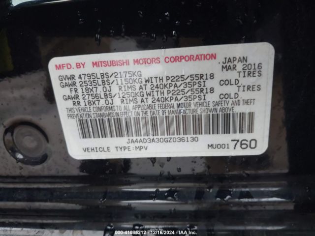 Photo 8 VIN: JA4AD3A30GZ036130 - MITSUBISHI OUTLANDER 